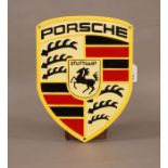 Cast Iron Yellow Porsche Stuttgart Sign