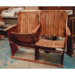 Two Seater Wood and Iron Cinema Chair #294