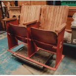 Two Seater Wood and Iron Cinema Chair #295