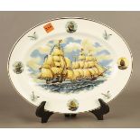 Fine Bone China Depicting Two Spanish Sailboats