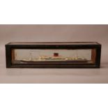 Framed and Glazed Steam Liner Diorama Reserve: 80 13x52x11cm #2458