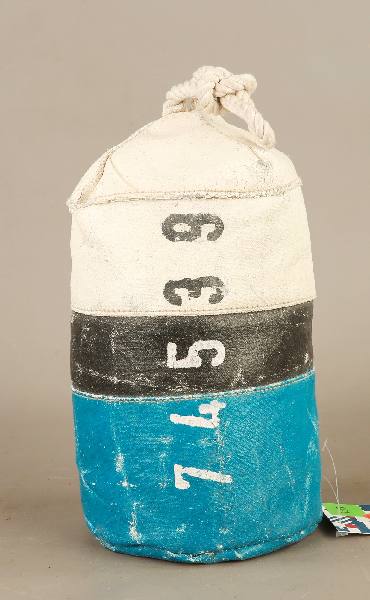 A Small Buoy Inspired Door Stop Made from old sails 27cm Tall #133