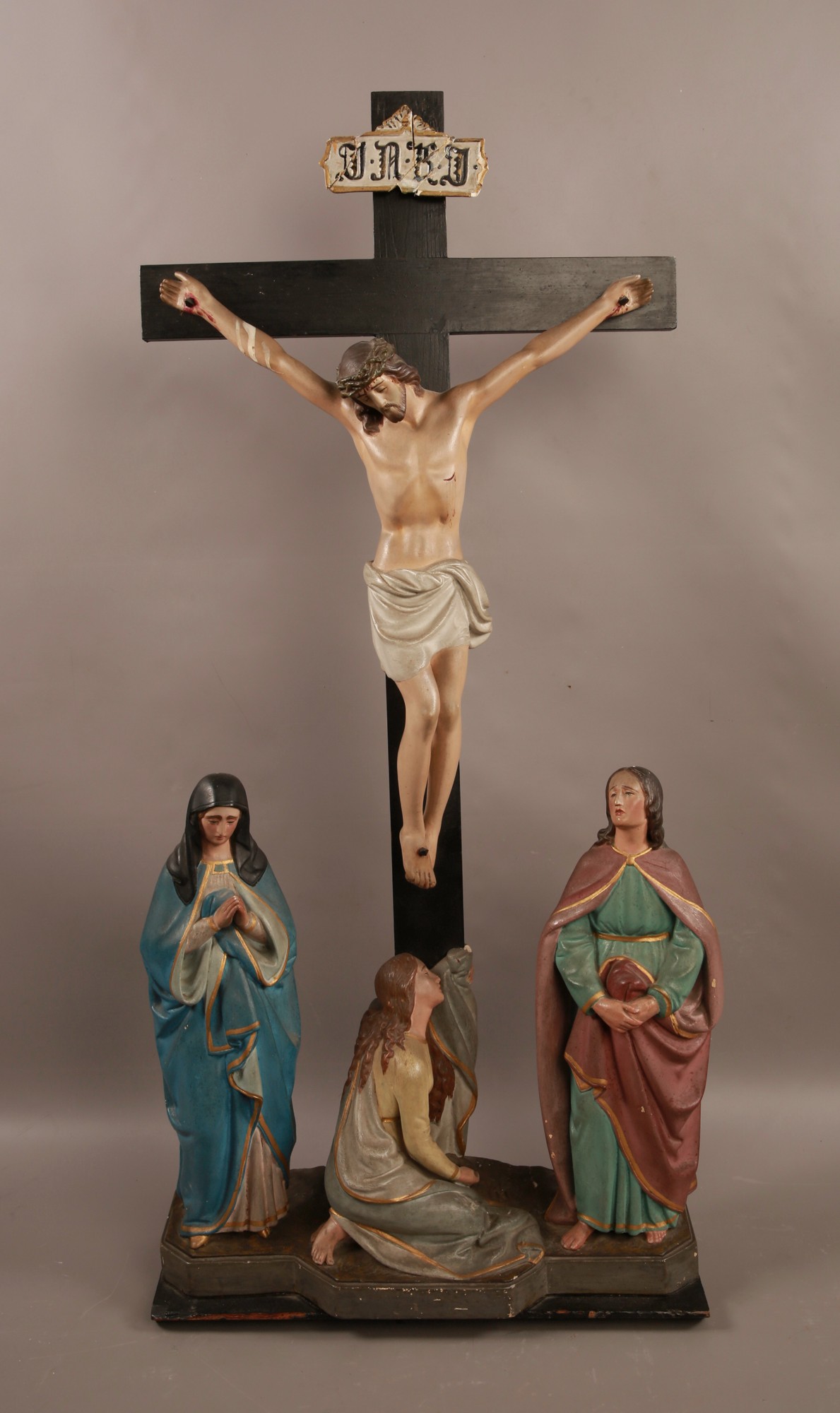 A Large Religious Statue of Jesus on the Cross Early 1900s 115cm Tall #93