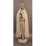 A Large Religious Gold and White Statue of Mary 89cm Tall #83