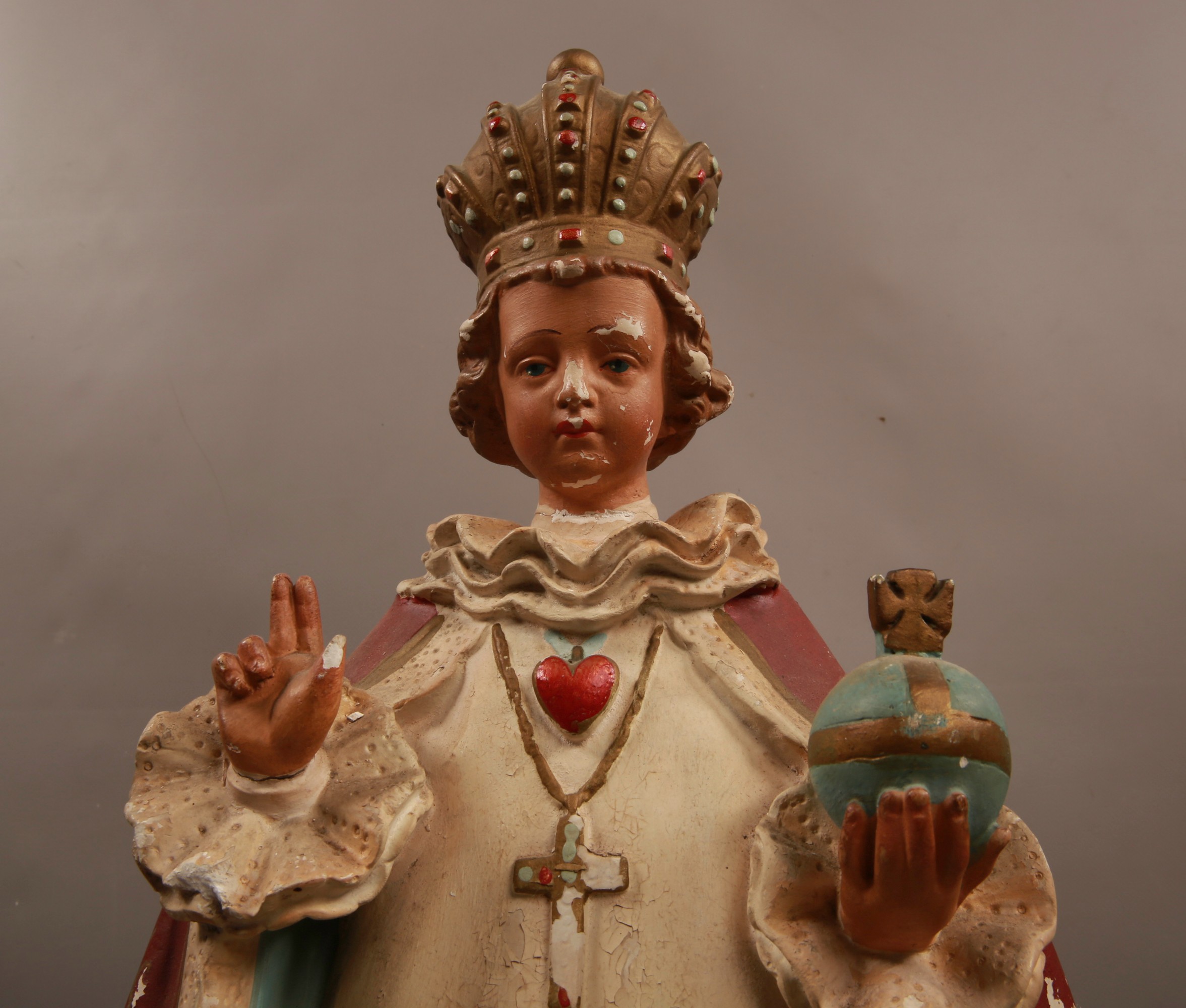 An Antique Large Religious Statue of the Child of Prague victorian 52cm Tall #80 - Image 2 of 7