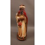 A Vintage Religious Statue of Balthazar holding the Gift of myrrh 52cm Tall #81