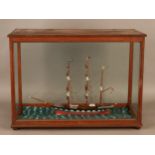 Diorama of a Sailboat in Water 59x28x42cm Reserve: 150 #113