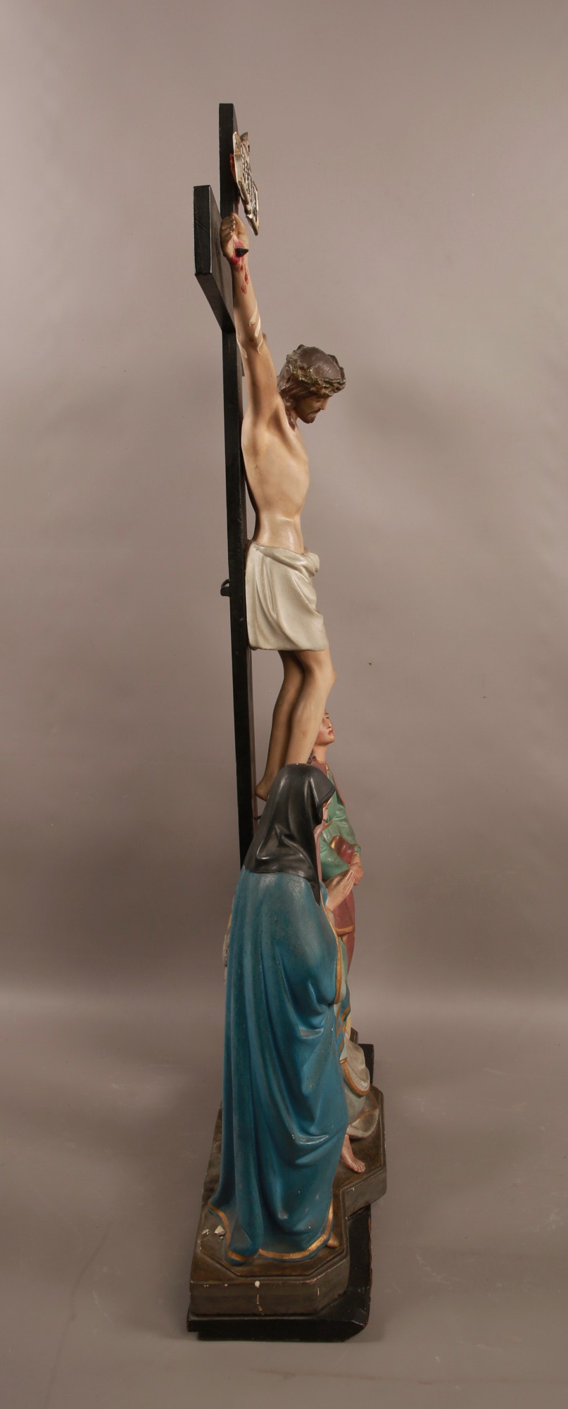 A Large Religious Statue of Jesus on the Cross Early 1900s 115cm Tall #93 - Image 5 of 6