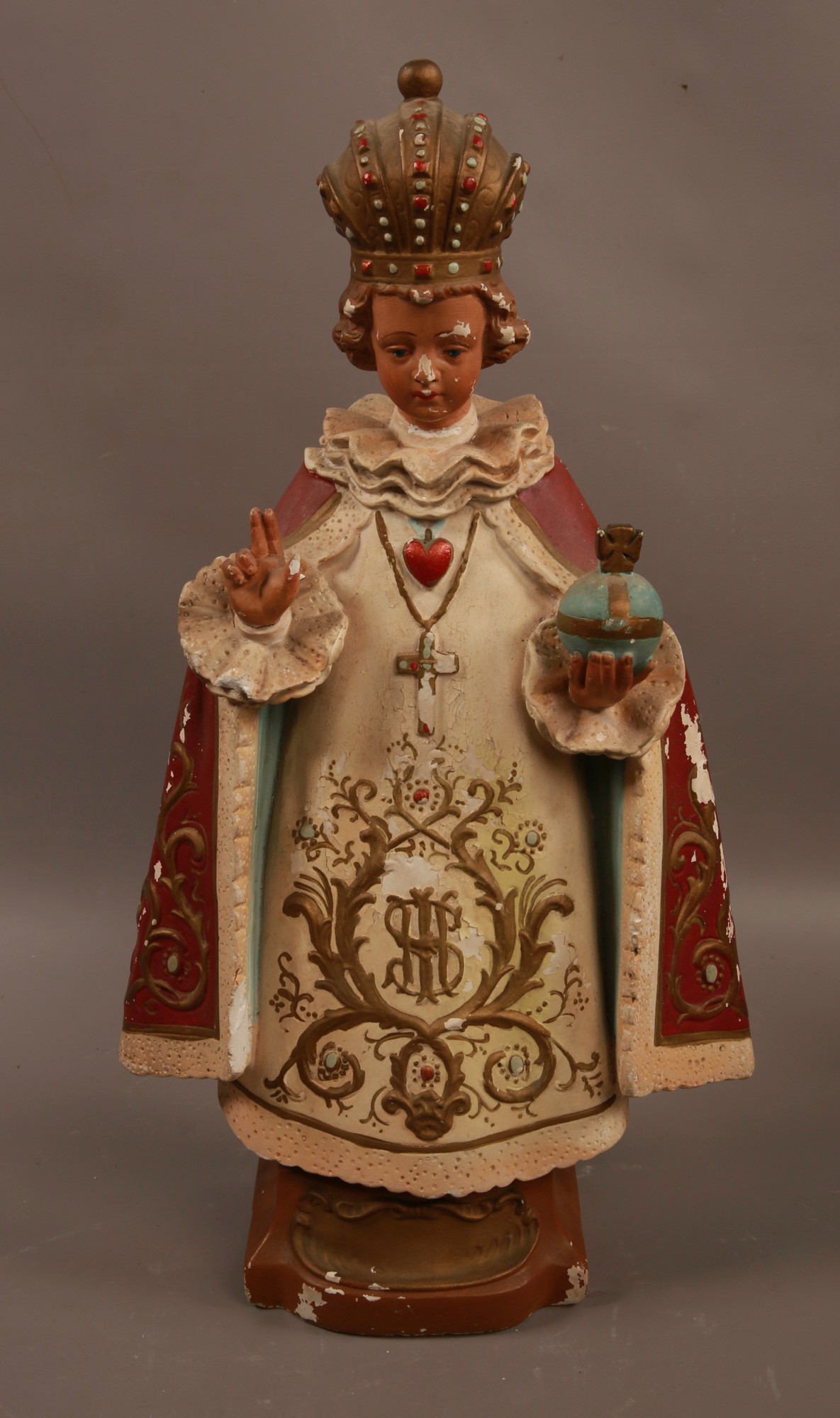An Antique Large Religious Statue of the Child of Prague victorian 52cm Tall #80