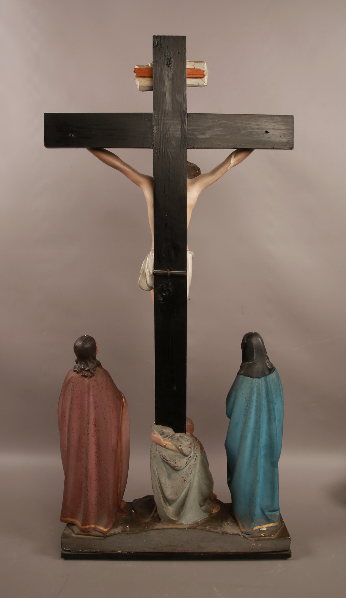 A Large Religious Statue of Jesus on the Cross Early 1900s 115cm Tall #93 - Image 4 of 6