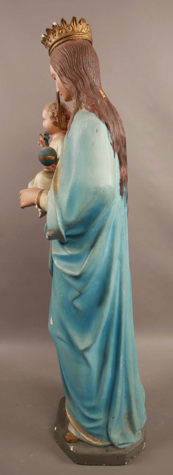 A Large Religious Statue of Mother Mary holding Baby Jesus Early 1900s 106cm Tall #92 - Image 4 of 7
