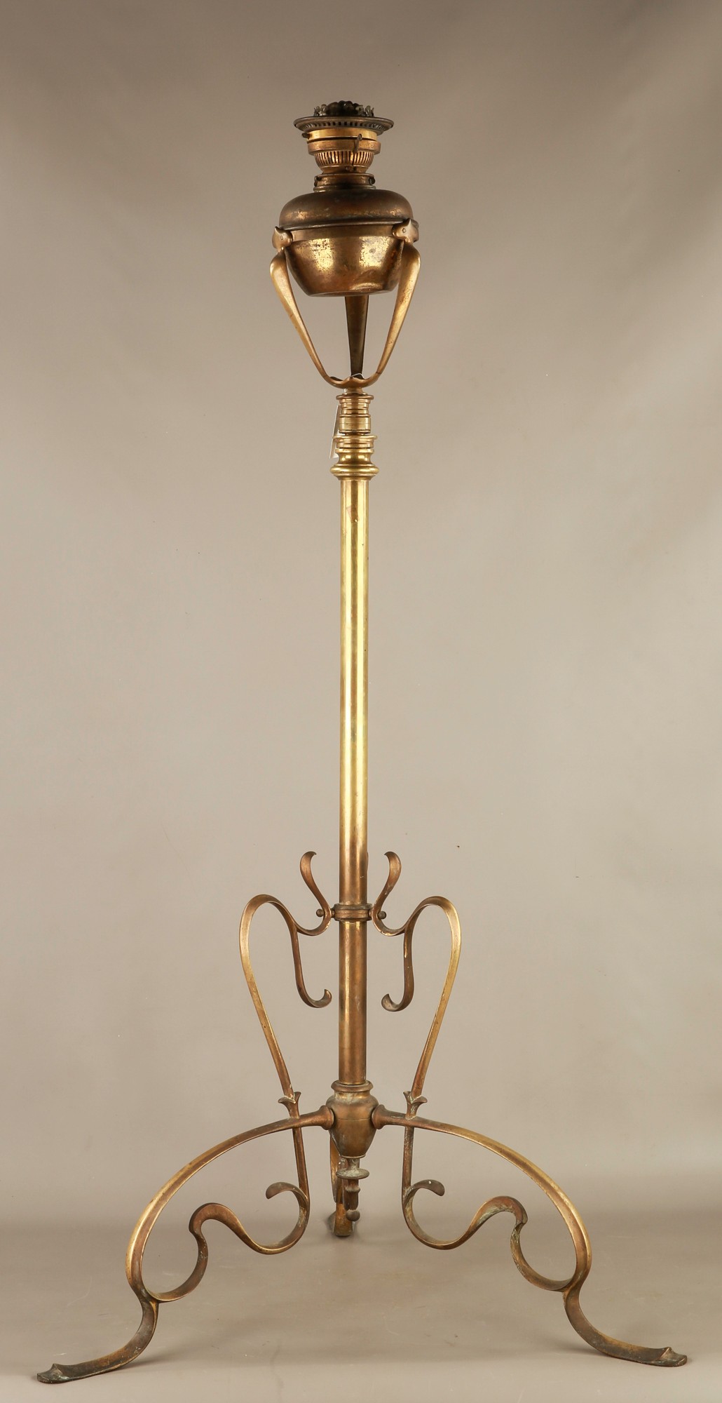 Brass Standing Oil Lamp 140cm tall #127