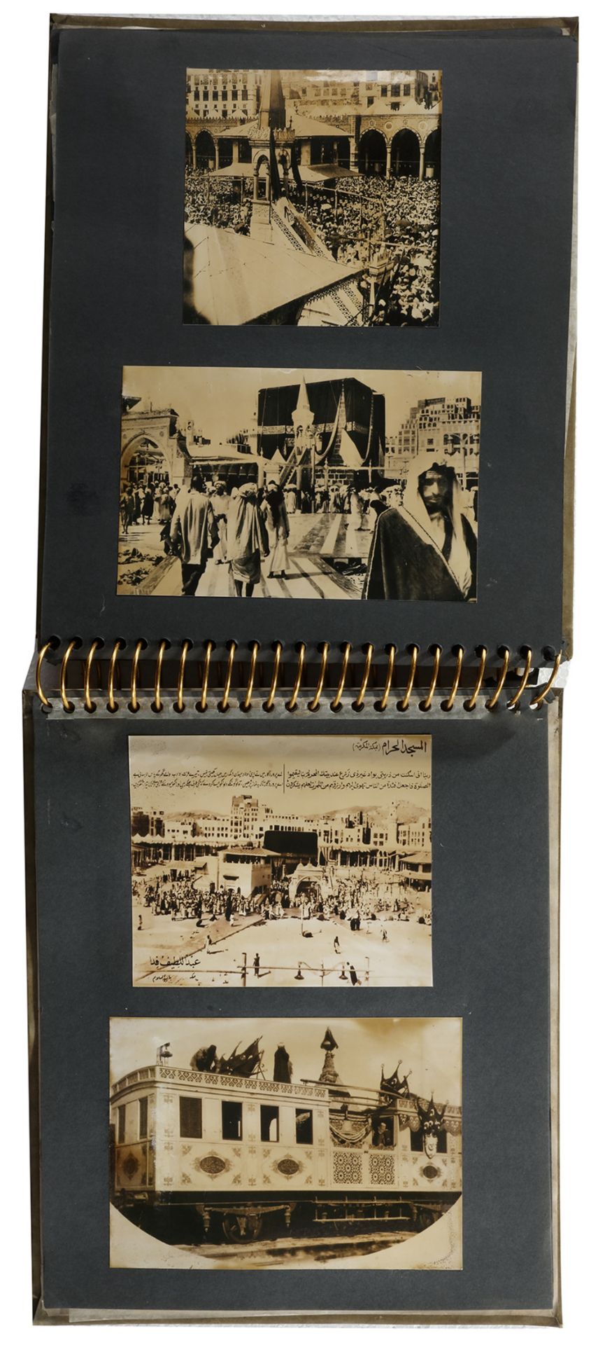 A PHOTO ALBUM WITH A COLLECTION OF 95 PHOTOS OF MECCA, MEDINA, THE MAHMAL AND THE HAJJ, EARLY 20TH C