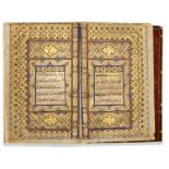 AN ILLUMINATED SAFAVID QURAN BY MUHAMMAD MAHDI AL-SHIRAZI, PERSIA, DATED 1084 AH/1673 AD