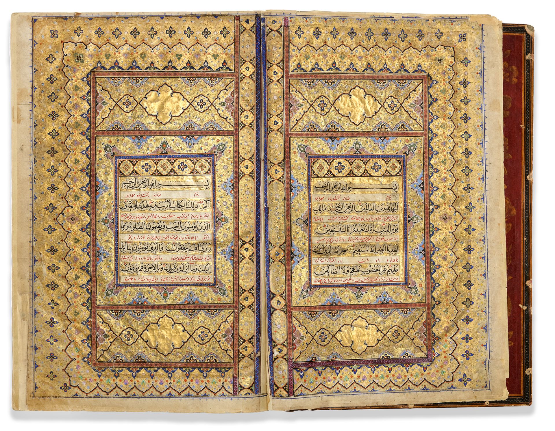 AN ILLUMINATED SAFAVID QURAN BY MUHAMMAD MAHDI AL-SHIRAZI, PERSIA, DATED 1084 AH/1673 AD