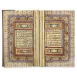 AN OTTOMAN QURAN SIGNED HOCAZADE MEHMED ENVERI, OTTOMAN TURKEY, DATED 1102 AH/1690 AD