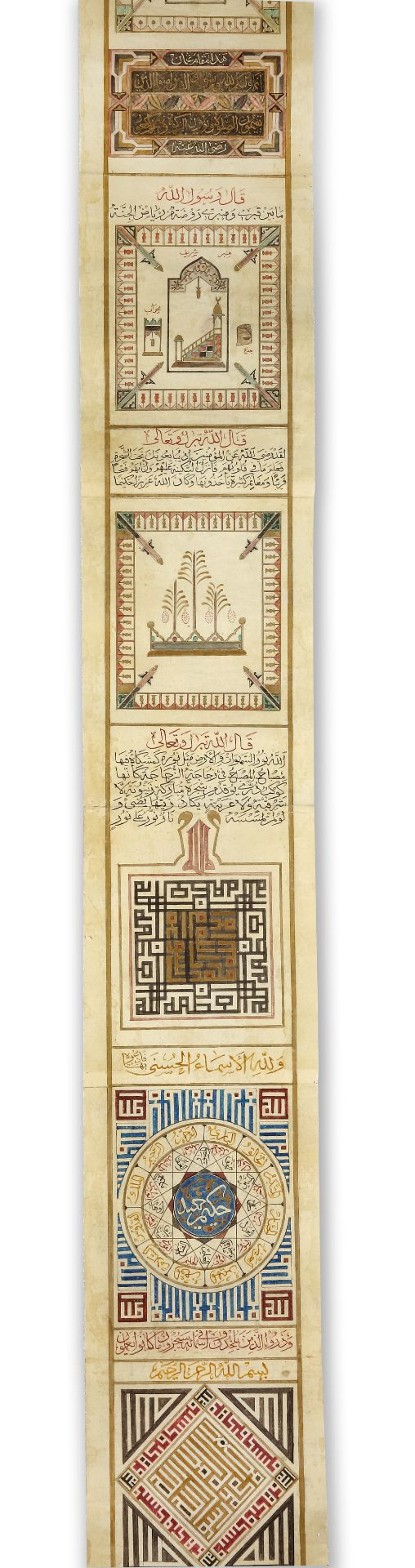 AN ILLUMINATED HAJJ SCROLL, 19TH CENTURY - Image 5 of 10