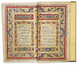 AN ILLUMINATED QAJAR QURAN BY JA'FAR AL-NARDI, DATED 1240 AH/1824 AD