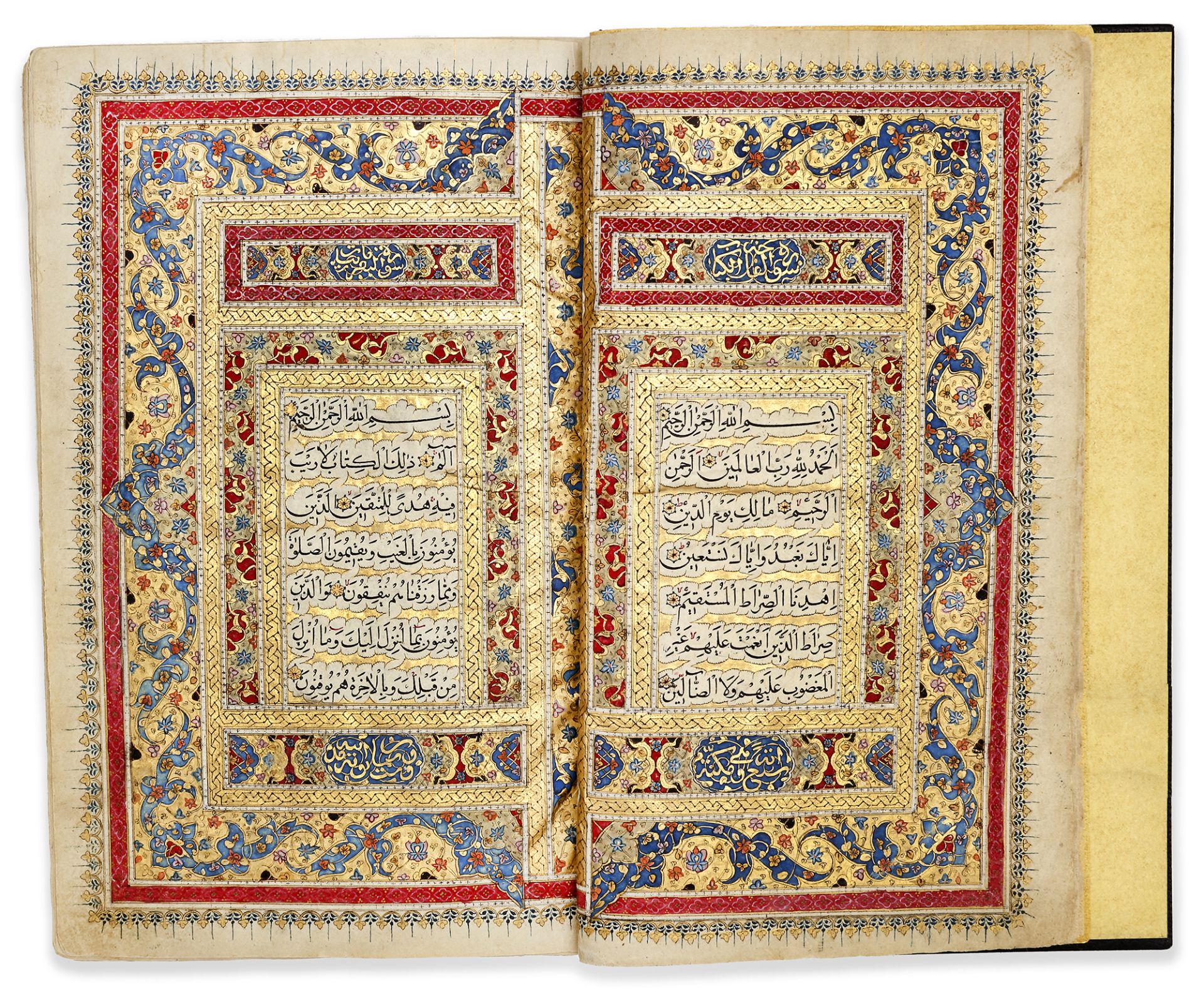 AN ILLUMINATED QAJAR QURAN BY JA'FAR AL-NARDI, DATED 1240 AH/1824 AD