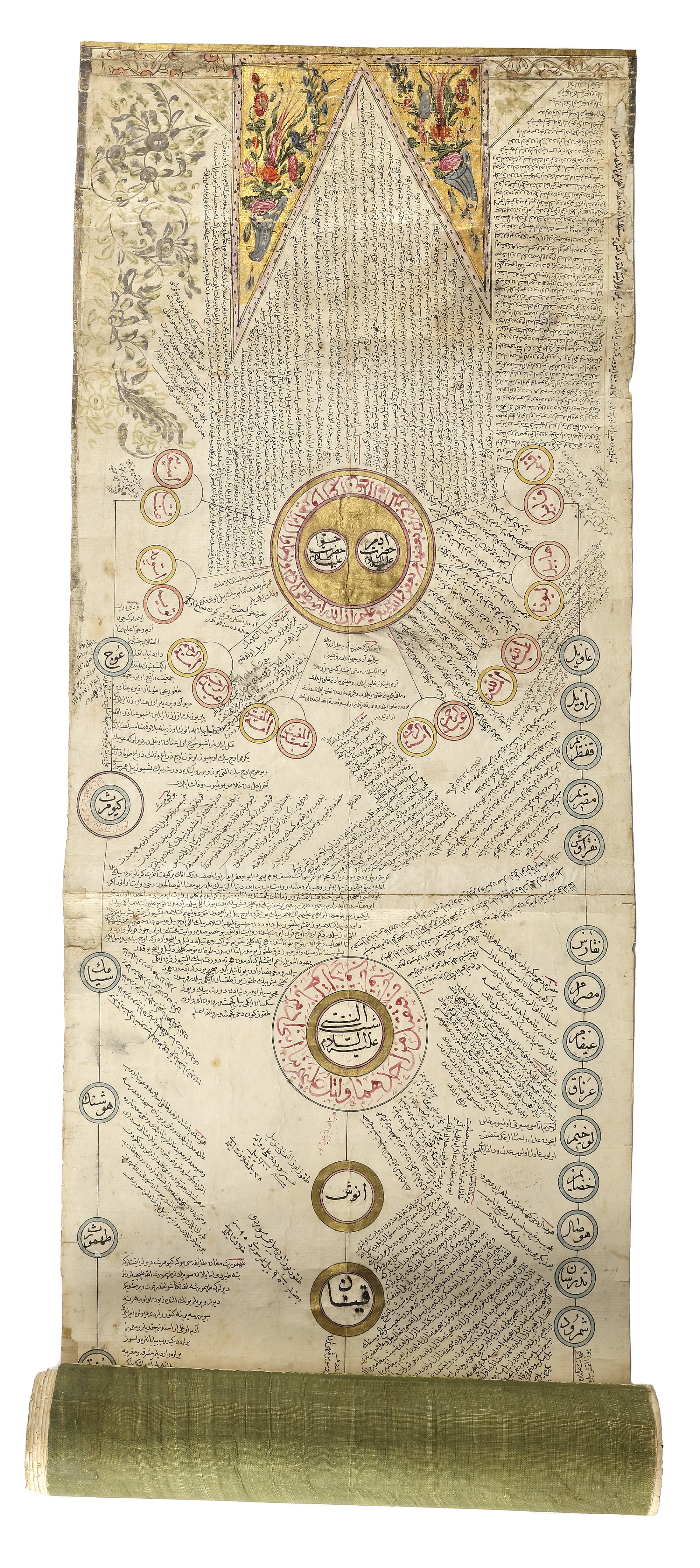 AN OTTOMAN GENEALOGICAL SCROLL (SILSILENAME), TURKEY, 18TH CENTURY