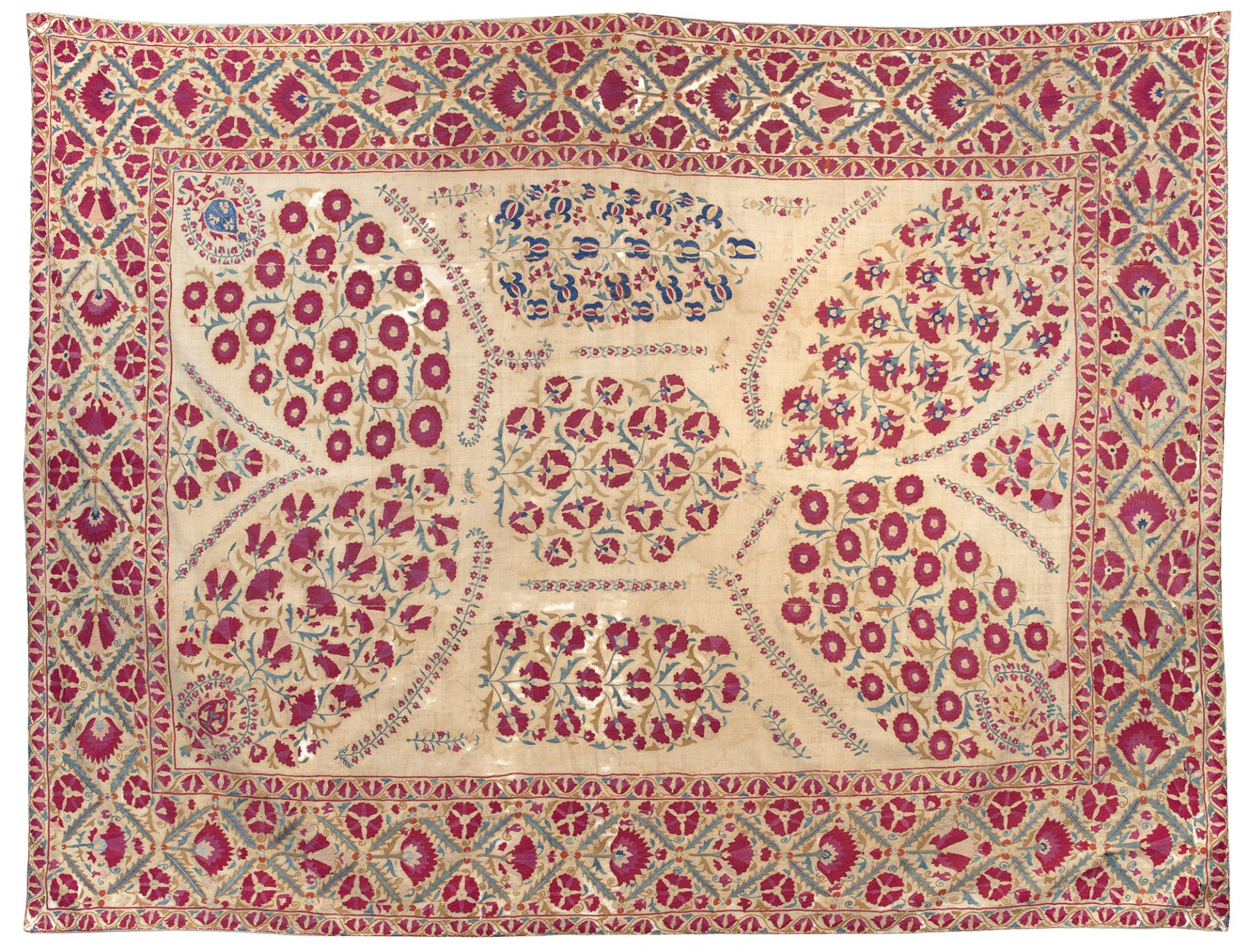 A NURATA SUZANI, UZBEKISTAN, EARLY 19TH CENTURY