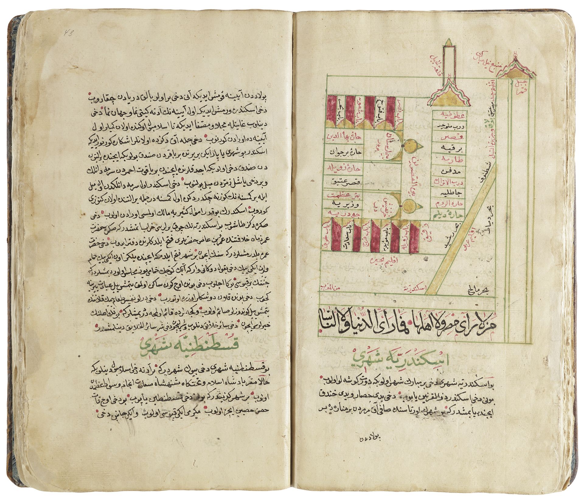 A MANUSCRIPT MAR'AT ALKAYINAT 'MIRROR OF CREATURES' IN OTTOMAN SCRIPT BY HUSSAM AL-DIN IBN KHALIL AL - Image 6 of 16