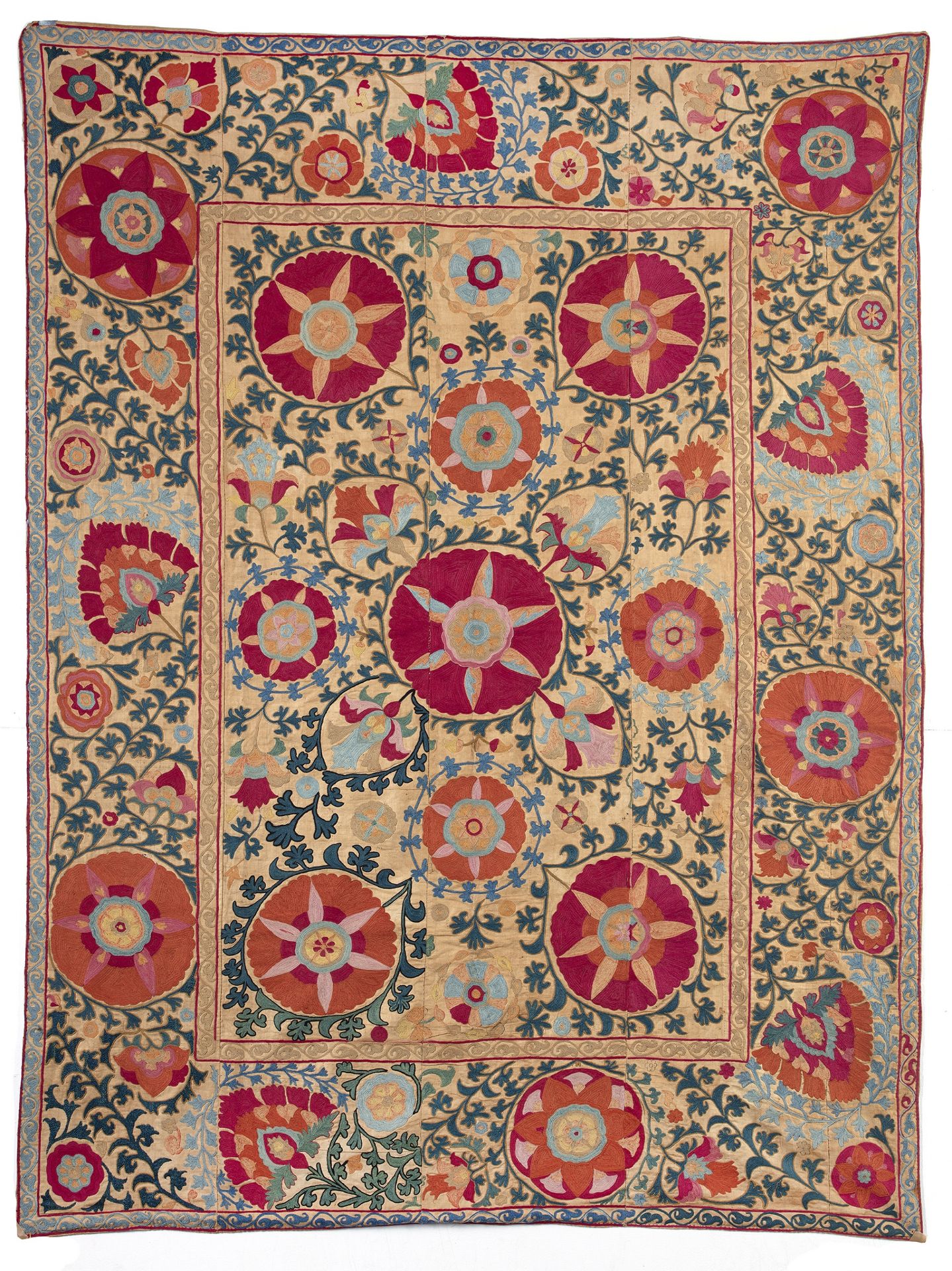 A SUZANI, SHAKHRISABZ AREA, UZBEKISTAN, FIRST HALF 19TH CENTURY