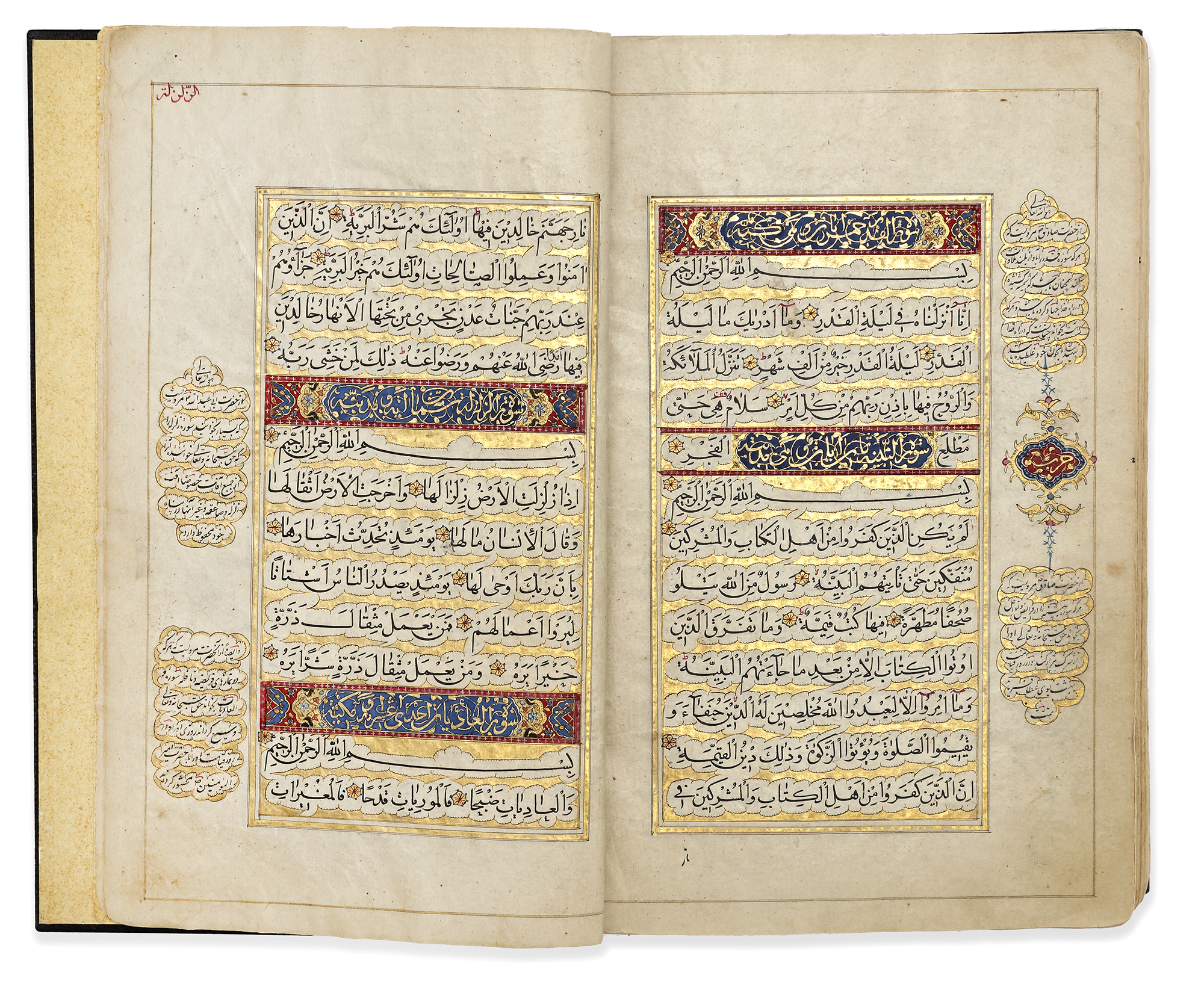 AN ILLUMINATED QAJAR QURAN BY JA'FAR AL-NARDI, DATED 1240 AH/1824 AD - Image 4 of 5