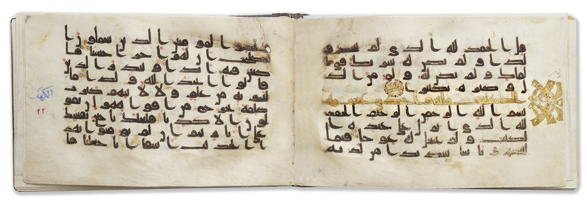 A KUFIC QURAN SECTION NEAR EAST OR NORTH AFRICA, 9TH CENTURY