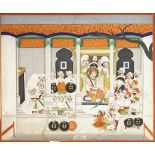 MAHARAJA OF KOTAH HOLDING A DURBAR, KOTAH NORTH INDIA, RAJASTHAN, LATE 19TH CENTURY