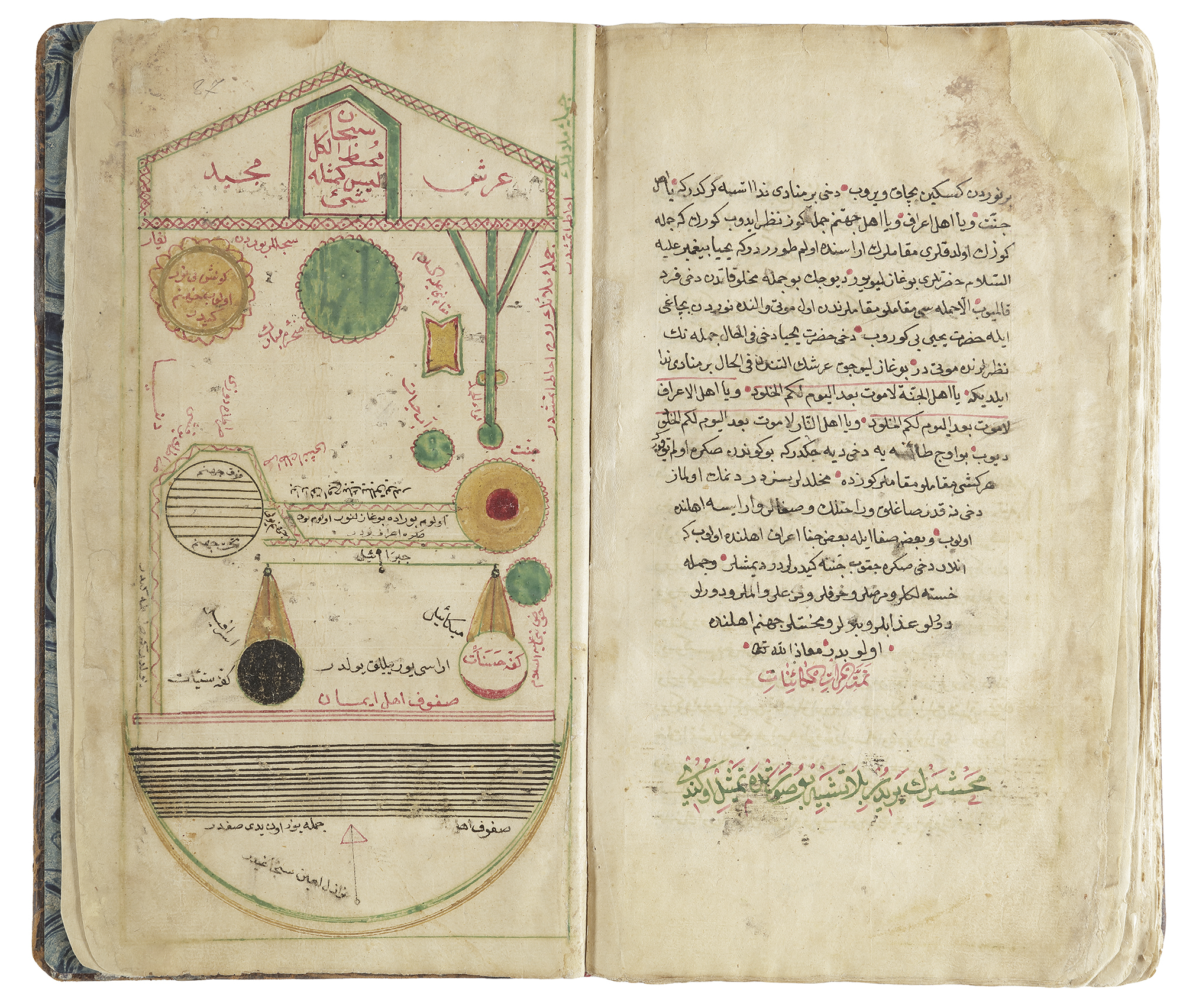 A MANUSCRIPT MAR'AT ALKAYINAT 'MIRROR OF CREATURES' IN OTTOMAN SCRIPT BY HUSSAM AL-DIN IBN KHALIL AL - Image 2 of 16