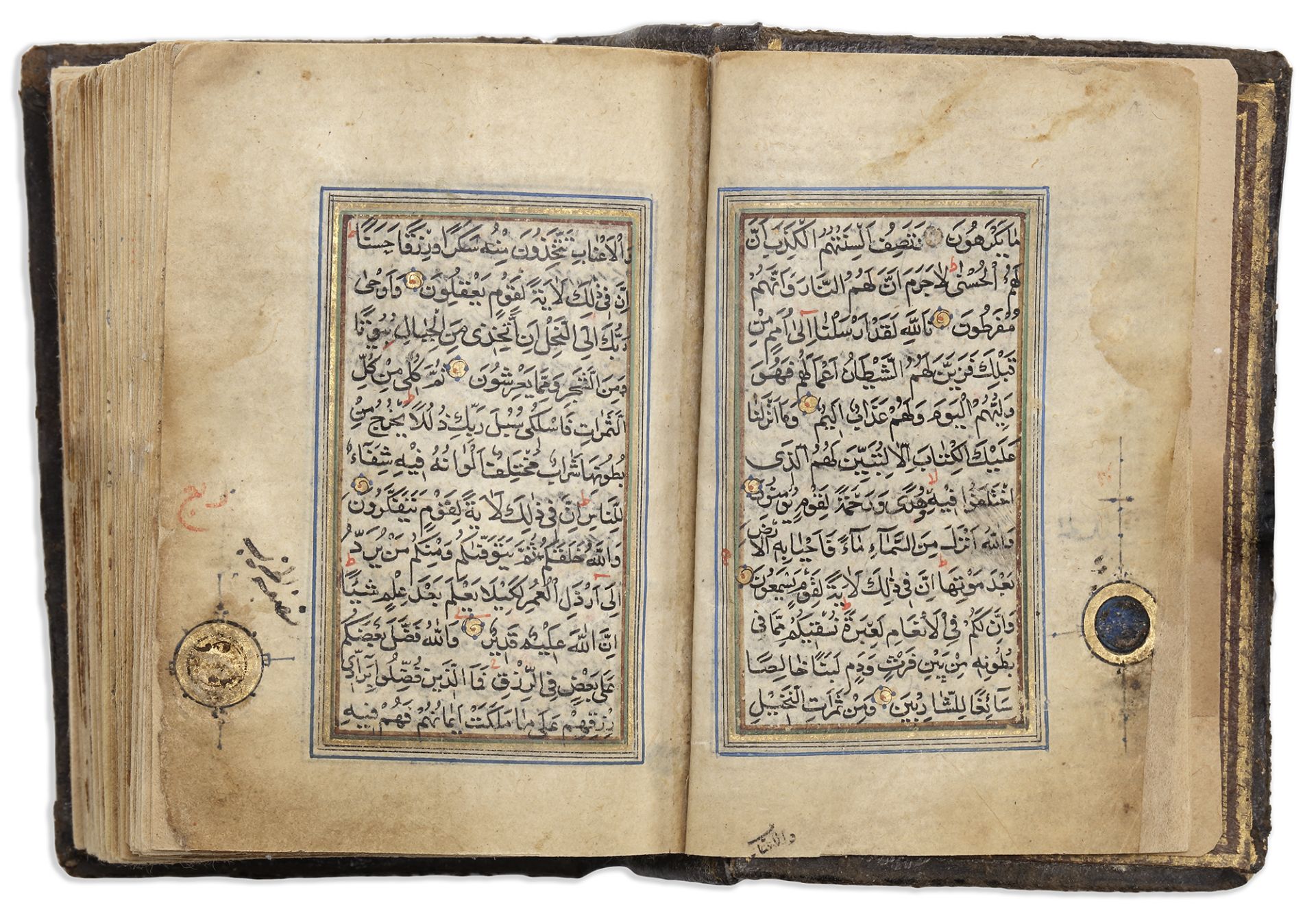 AN OTTOMAN MINIATURE QURAN COPIED BY MAHMOUD SULTANI IN 846 AH/1442 AD - Image 6 of 8