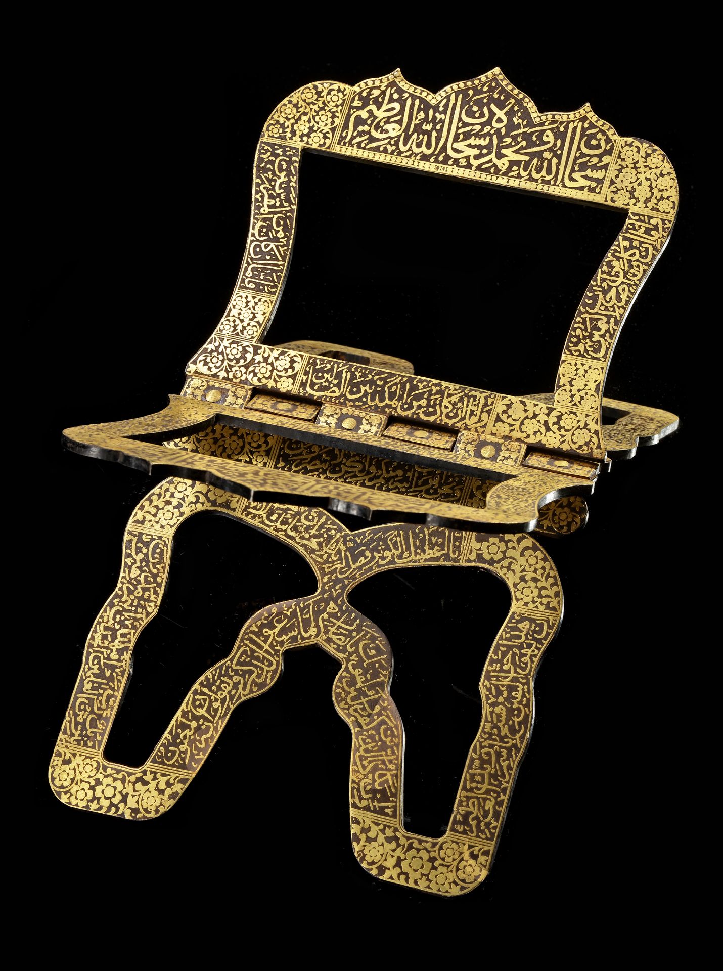 A GILT BRONZE QURAN STAND INDIA, 19TH CENTURY