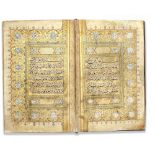 AN ILLUMINATED OTTOMAN QURAN SIGNED BY AHMED STUDENT OF HAFIZ OSMAN, 18TH CENTURY