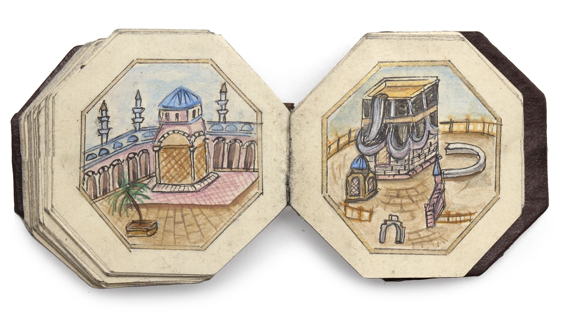 AN OTTOMAN ILLUMINATED MINIATURE OCTAGONAL DALA'IL AL-KHAYRAT COPIED BY MUSTAFA NURI EFENDI, DATED 1 - Image 9 of 10