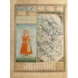 AN ALBUM PAGE MINIATURE OF THE EMPEROR JAHANGIR, DECCAN, CIRCA 17TH-18TH CENTURY