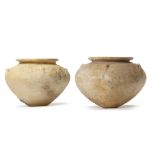 A PAIR OF SYRIAN CALCITE JARS CIRCA 4TH MILLENNIUM B.C.