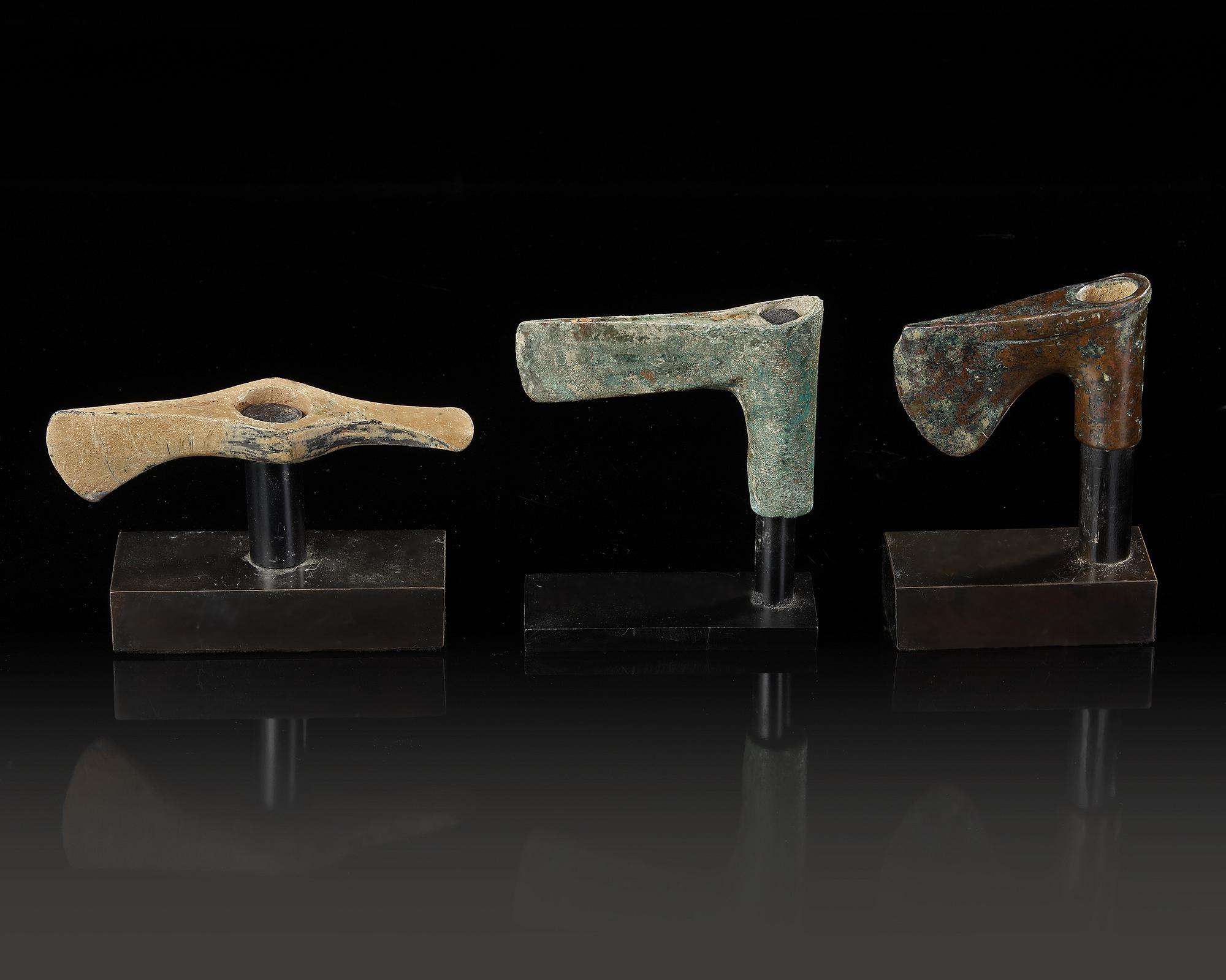 A GROUP OF WESTERN ASIATIC BRONZE AXE HEADS, CIRCA 3RD-2ND MILLENNIUM B.C. - Image 3 of 6