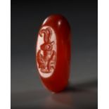 A SASSANIAN RED AGATE STAMP SEAL