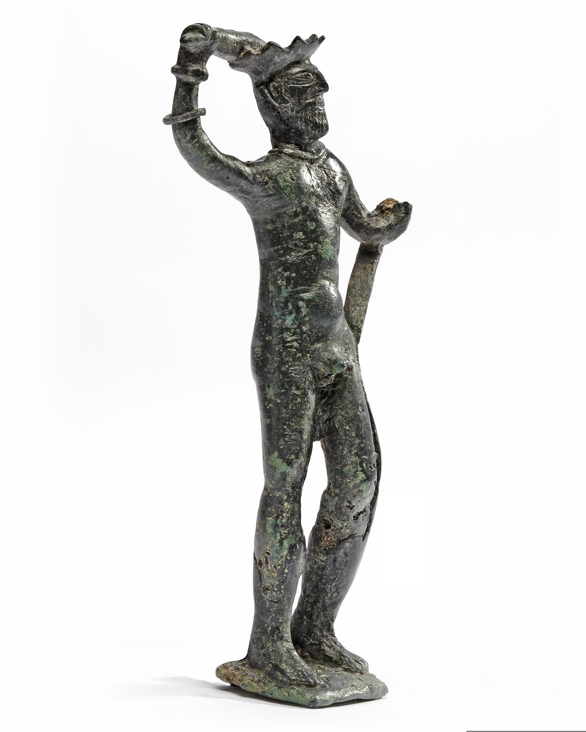 A PROTO-ELAMITE BRONZE MALE FIGURE, CIRCA 2600-2800 B.C. - Image 3 of 5