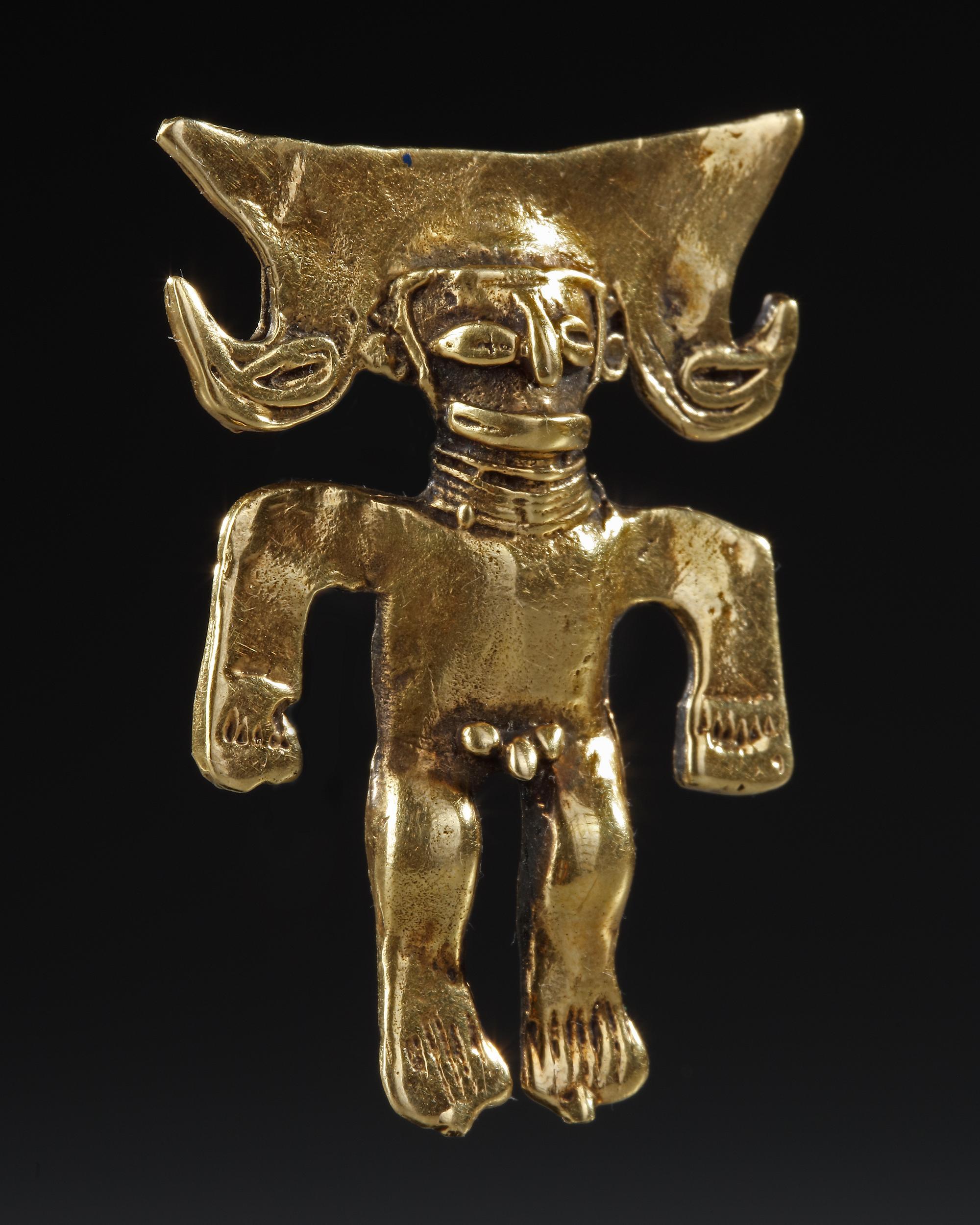 A PRE COLOMBIAN GOLD FIGURE, CIRCA 800-1200 A.D - Image 3 of 4