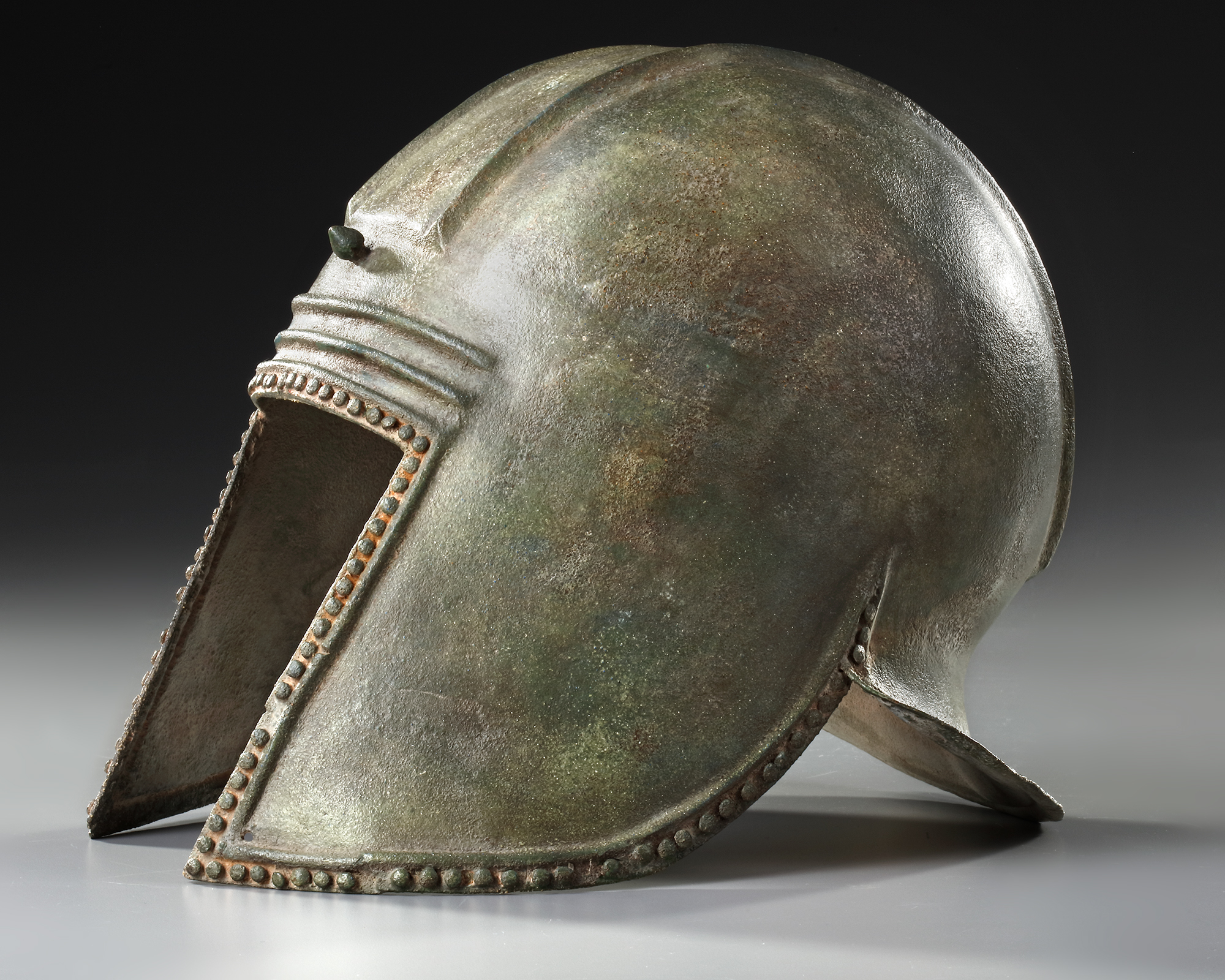 A GREEK BRONZE ILLYRIAN HELMET, CIRCA 6TH-5TH CENTURY B.C. - Image 2 of 12