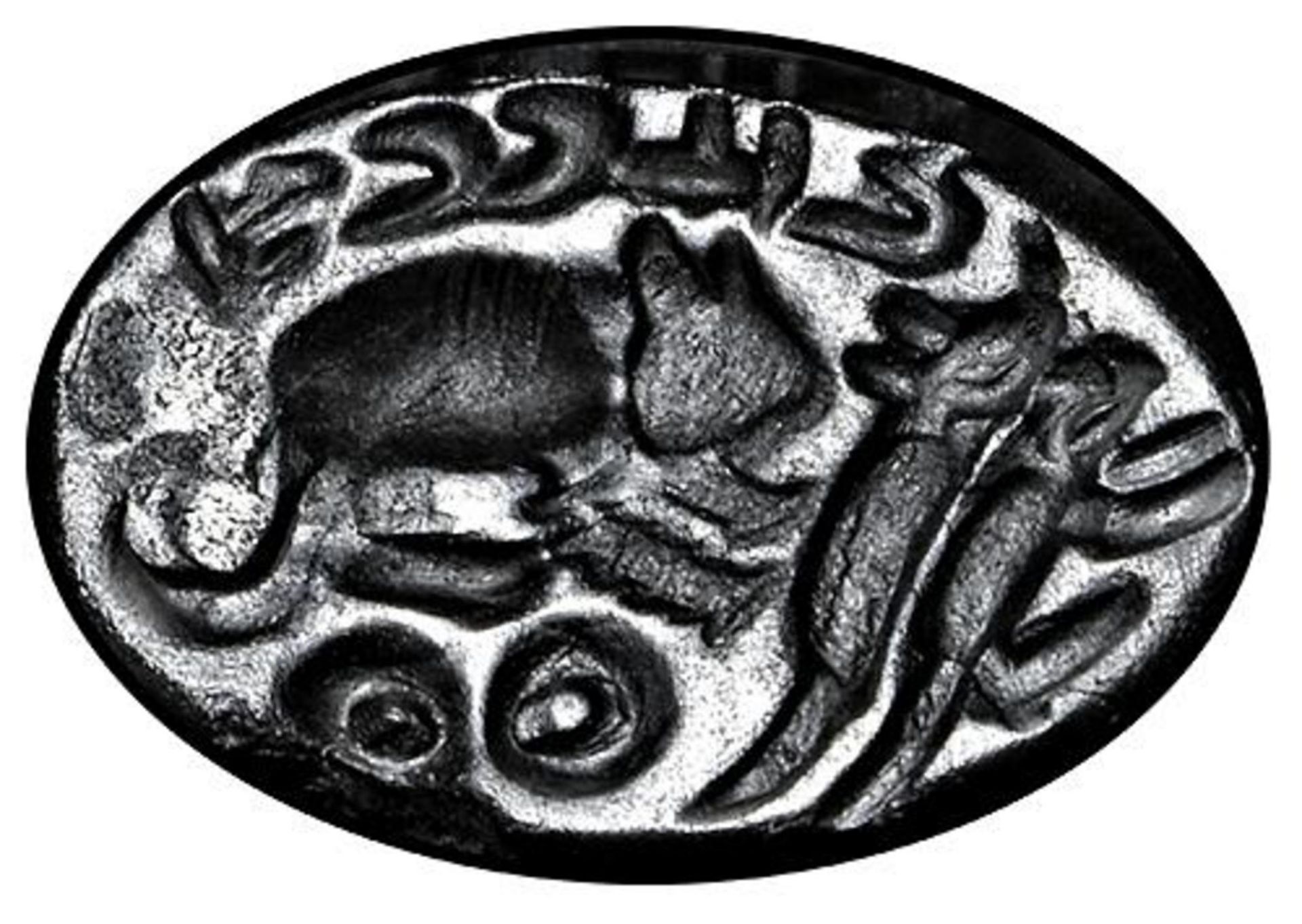 A SASSANIAN AGATE STAMP SEAL WITH RABBIT, CIRCA 4TH-5TH CENTURY A.D. - Image 3 of 3