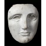 A HELLENISTIC MARBLE FEMALE MASK, EGYPT, 3RD-1ST CENTURY B.C.