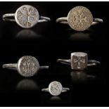 A GROUP OF BYZANTINE SILVER RINGS, CIRCA 6TH-7TH CENTURY A.D.