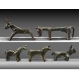 A GROUP OF ANATOLIAN BRONZE BULLS, CIRCA 2ND MILLENNIUM B.C.