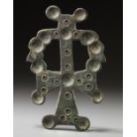 A BYZANTINE BRONZE CROSS BROOCH, CIRCA 7TH-10TH CENTURY A.D.