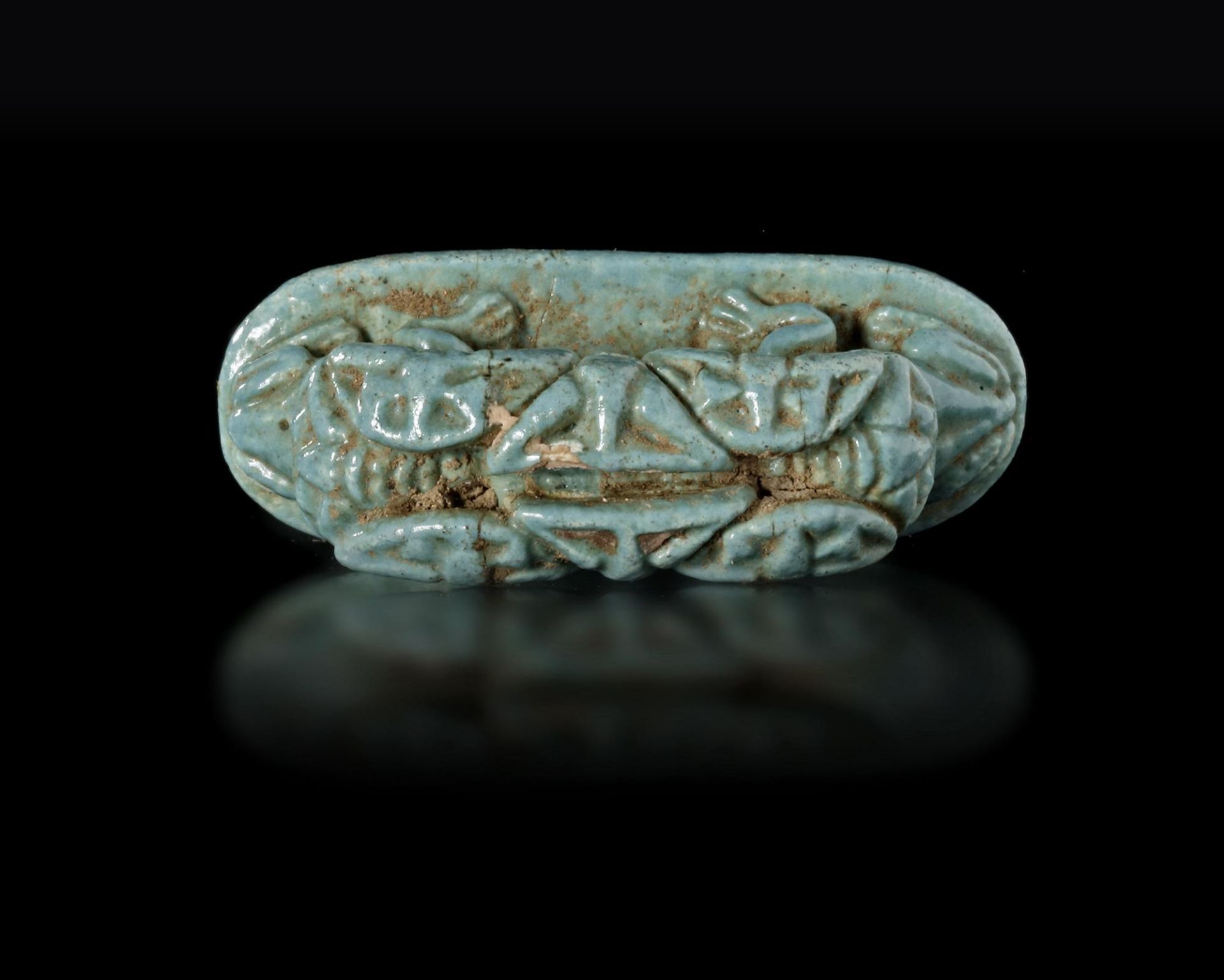 AN EGYPTIAN FAIENCE AMULET/ STAMP SEALS, CIRCA 4TH CENTURY B.C. - Image 4 of 4