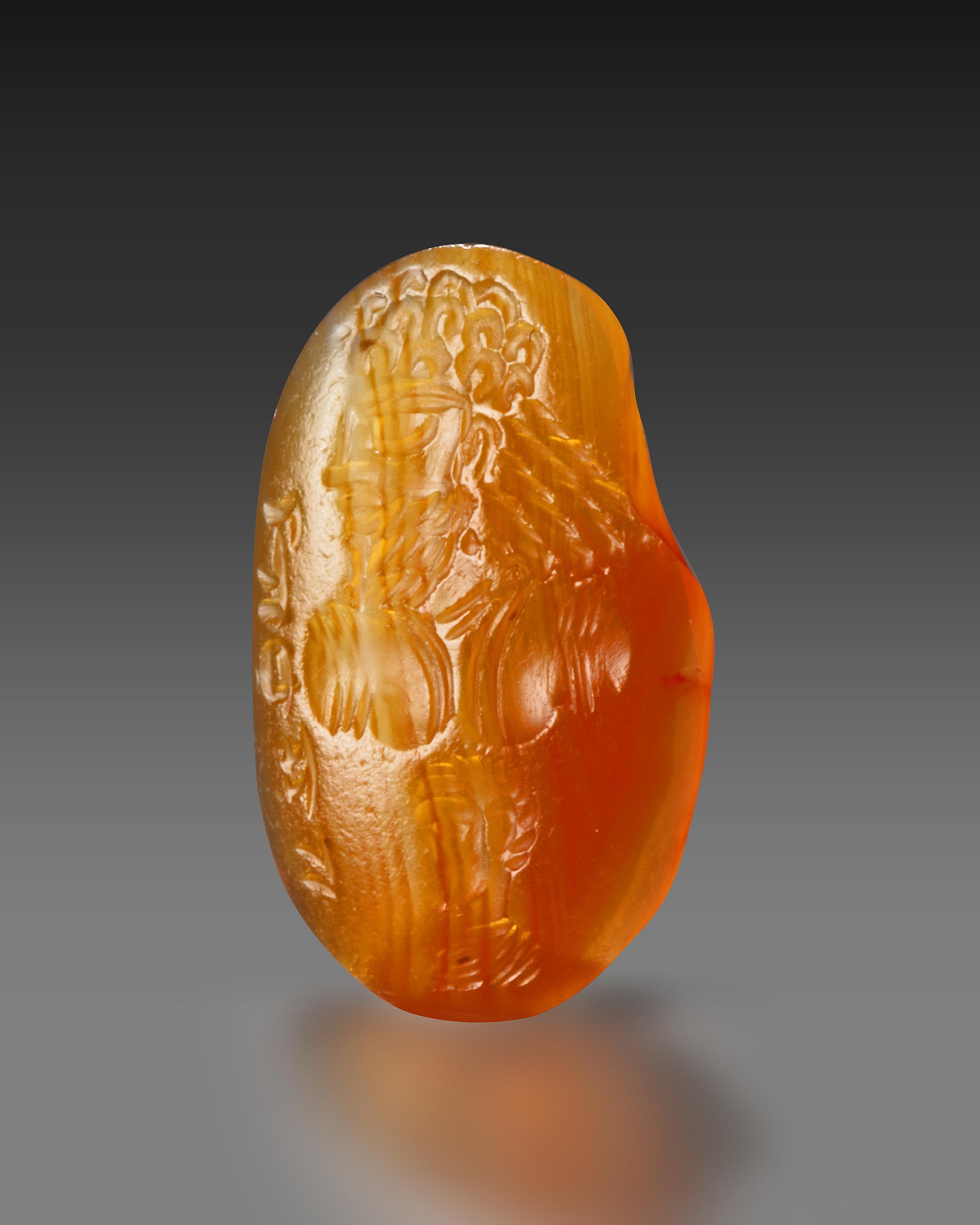 A SASSANIAN CARNELIAN STAMP SEAL WITH PORTRAIT BUST OF A MAN, CIRCA 6TH CENTURY A.D. - Image 3 of 3