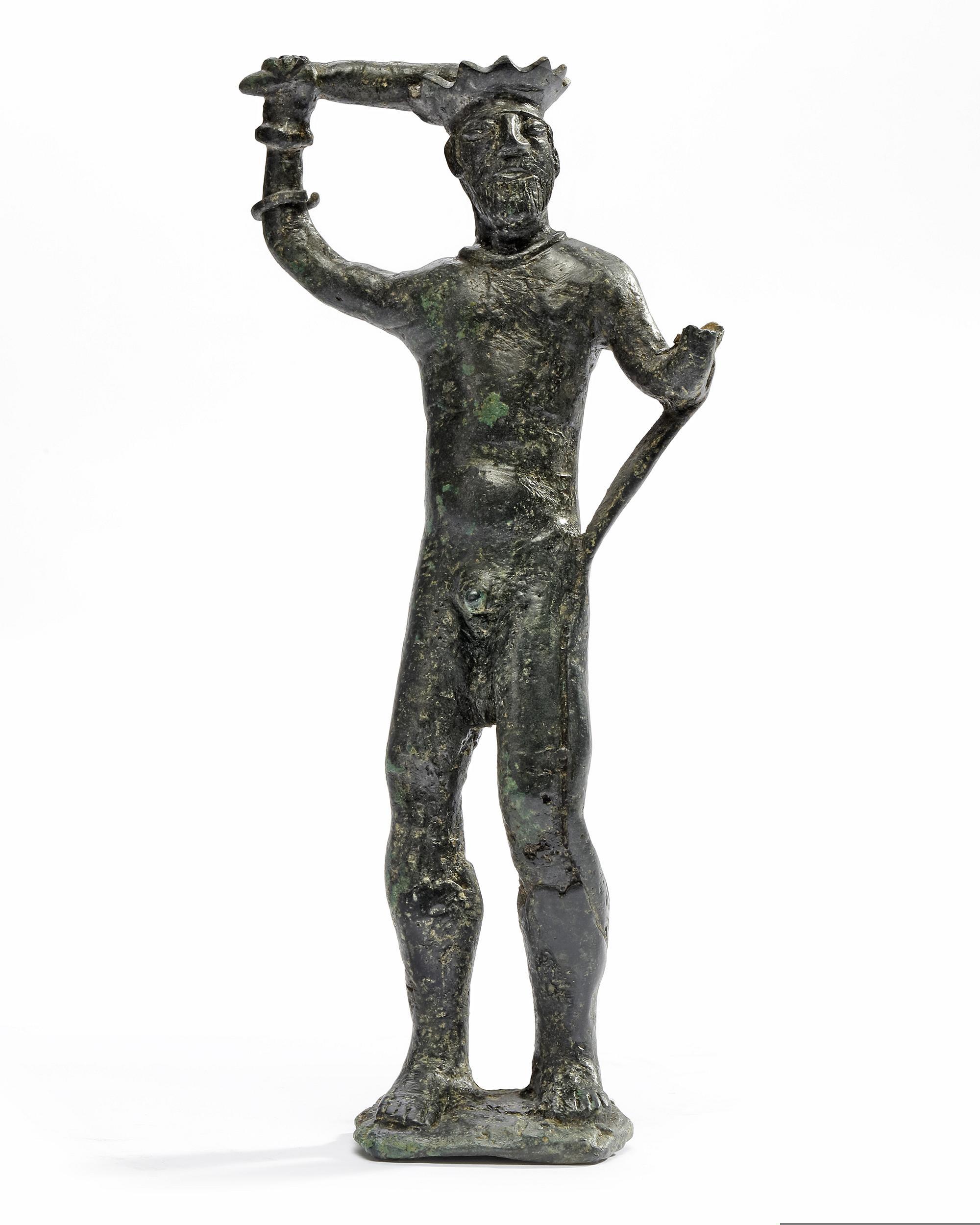 A PROTO-ELAMITE BRONZE MALE FIGURE, CIRCA 2600-2800 B.C. - Image 2 of 5